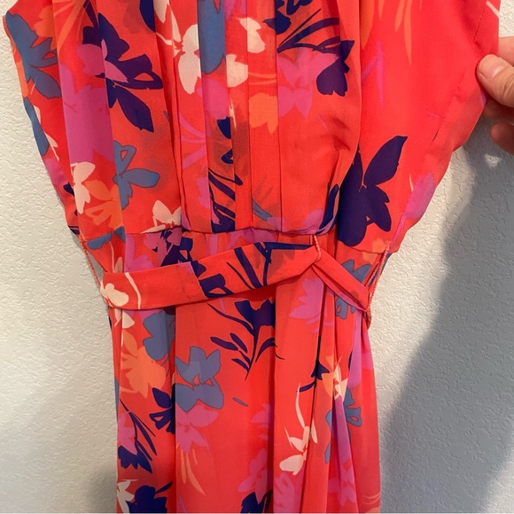 Vince Camuto Pink and Blue Floral High Low Dress Women’s Size 6 - Picture 10 of 16